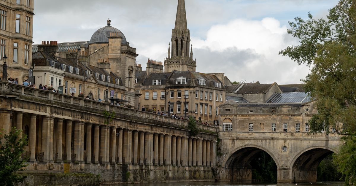 Pulteney Bridge over the River Avon in Bath, England
