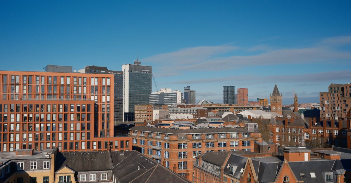 Manchester city skyline on a sunny day